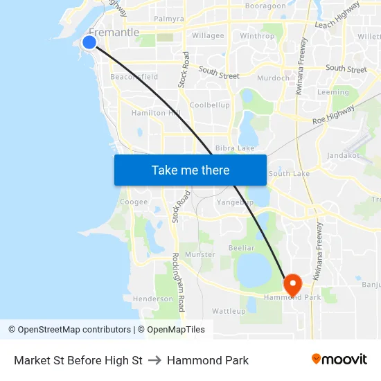 Market St Before High St to Hammond Park map