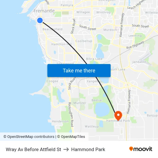 Wray Av Before Attfield St to Hammond Park map