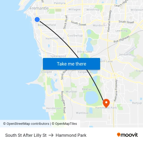 South St After Lilly St to Hammond Park map