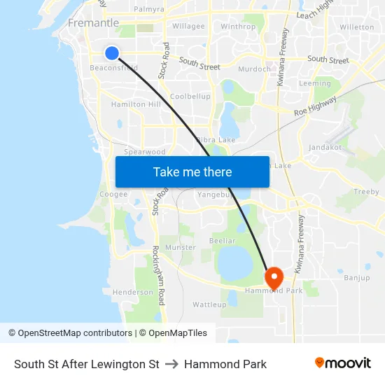 South St After Lewington St to Hammond Park map