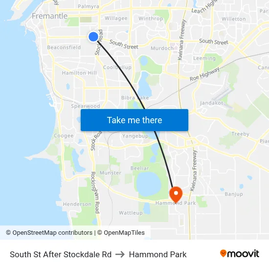 South St After Stockdale Rd to Hammond Park map