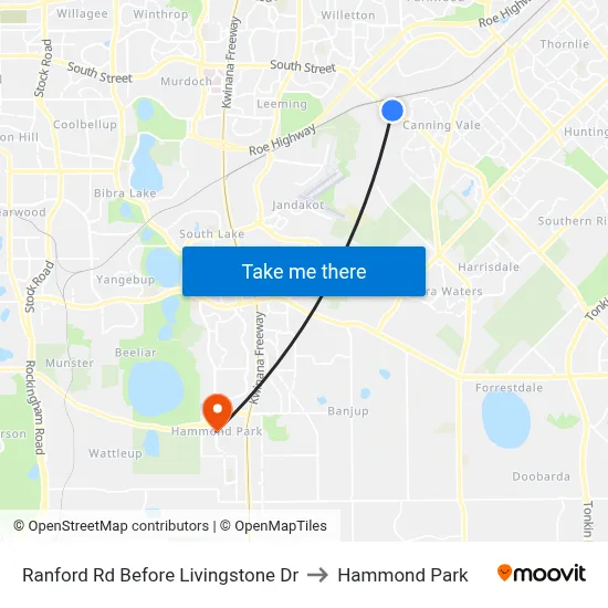 Ranford Rd Before Livingstone Dr to Hammond Park map