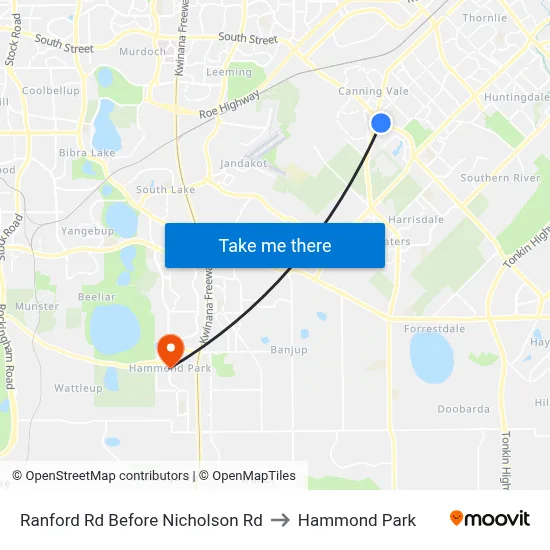 Ranford Rd Before Nicholson Rd to Hammond Park map