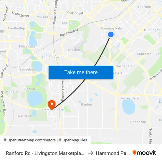 Ranford Rd - Livingston Marketplace to Hammond Park map