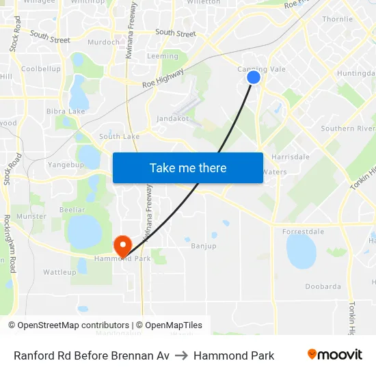 Ranford Rd Before Brennan Av to Hammond Park map