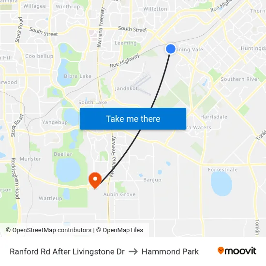 Ranford Rd After Livingstone Dr to Hammond Park map