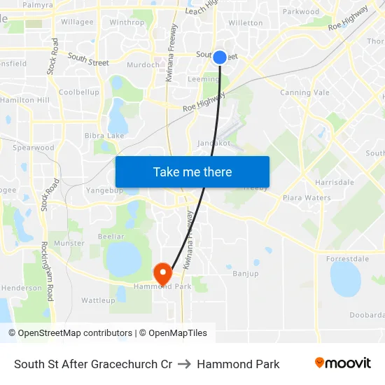 South St After Gracechurch Cr to Hammond Park map