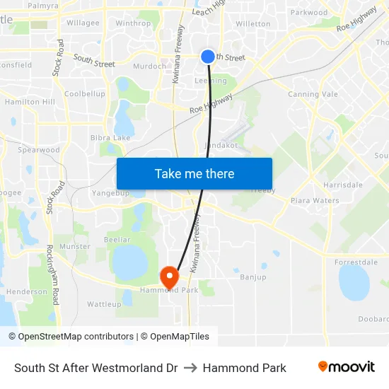 South St After Westmorland Dr to Hammond Park map