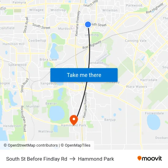 South St Before Findlay Rd to Hammond Park map