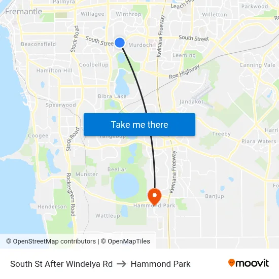 South St After Windelya Rd to Hammond Park map