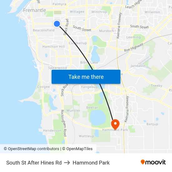 South St After Hines Rd to Hammond Park map