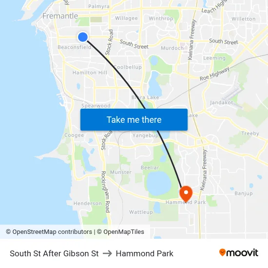 South St After Gibson St to Hammond Park map