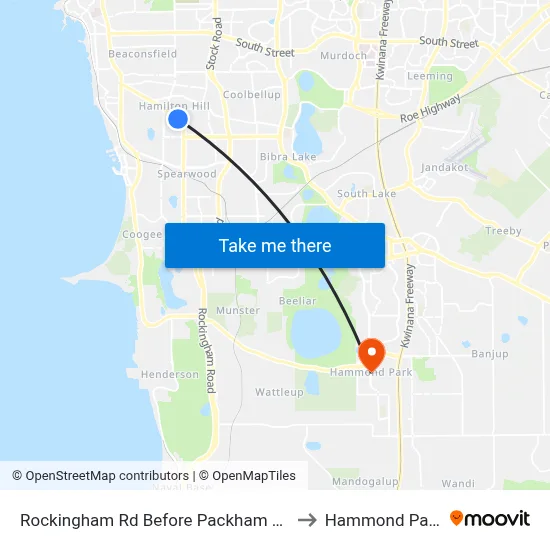 Rockingham Rd Before Packham Rd to Hammond Park map