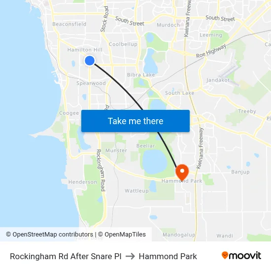 Rockingham Rd After Snare Pl to Hammond Park map