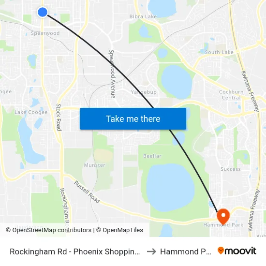 Rockingham Rd - Phoenix Shopping Ctr to Hammond Park map