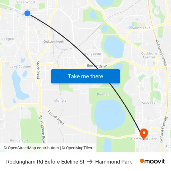 Rockingham Rd Before Edeline St to Hammond Park map