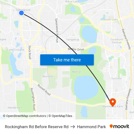 Rockingham Rd Before Reserve Rd to Hammond Park map