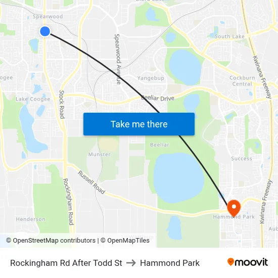 Rockingham Rd After Todd St to Hammond Park map