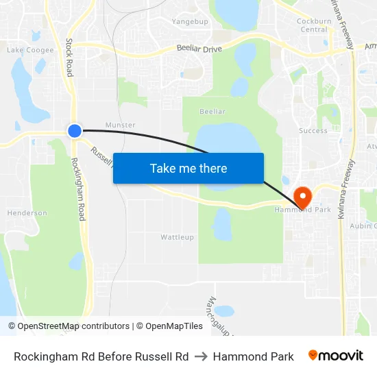 Rockingham Rd Before Russell Rd to Hammond Park map