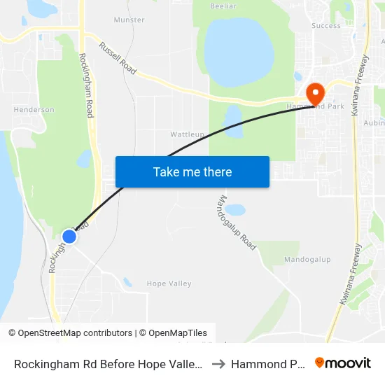 Rockingham Rd Before Hope Valley Rd to Hammond Park map