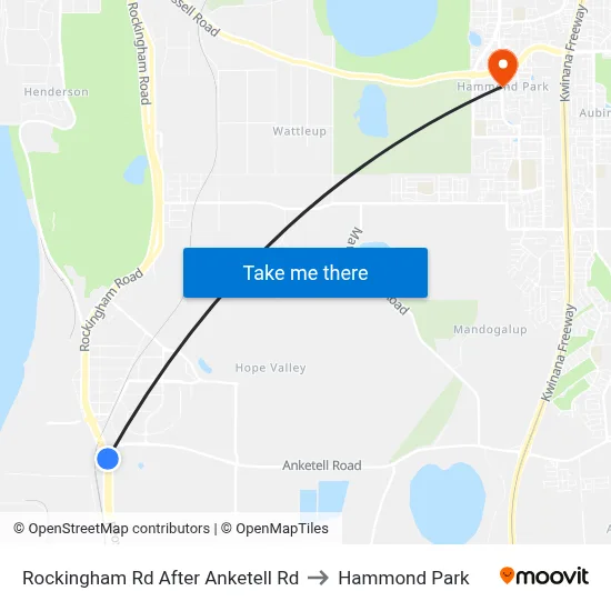Rockingham Rd After Anketell Rd to Hammond Park map