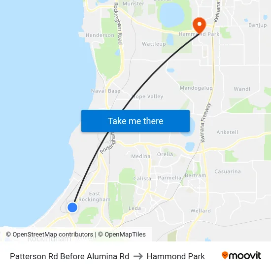 Patterson Rd Before Alumina Rd to Hammond Park map