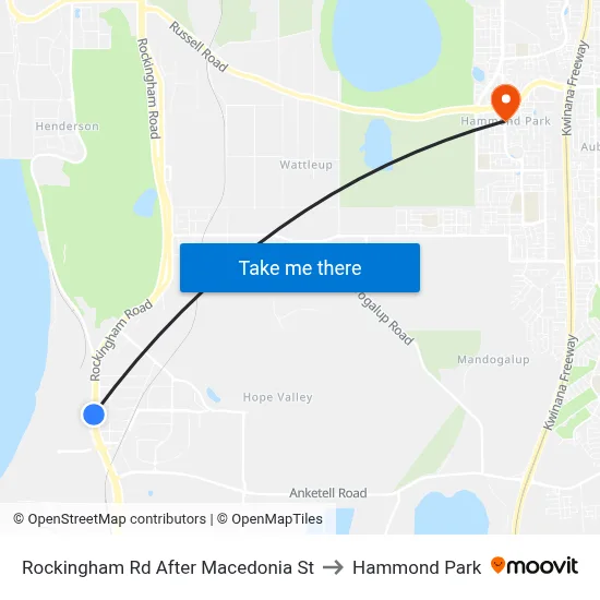 Rockingham Rd After Macedonia St to Hammond Park map