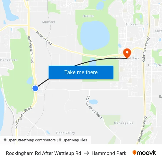 Rockingham Rd After Wattleup Rd to Hammond Park map