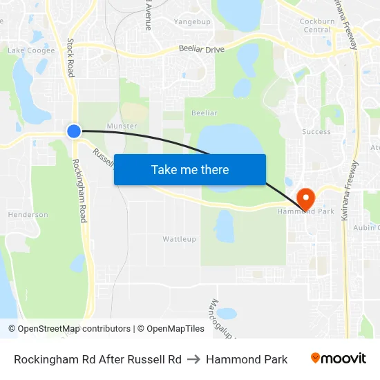 Rockingham Rd After Russell Rd to Hammond Park map