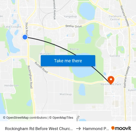 Rockingham Rd Before West Churchill Av to Hammond Park map