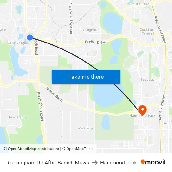 Rockingham Rd After Bacich Mews to Hammond Park map
