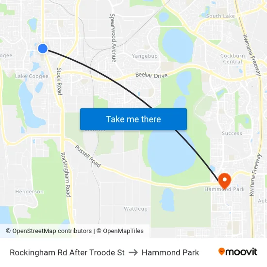 Rockingham Rd After Troode St to Hammond Park map