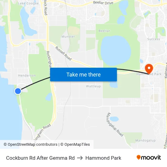 Cockburn Rd After Gemma Rd to Hammond Park map