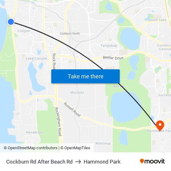 Cockburn Rd After Beach Rd to Hammond Park map