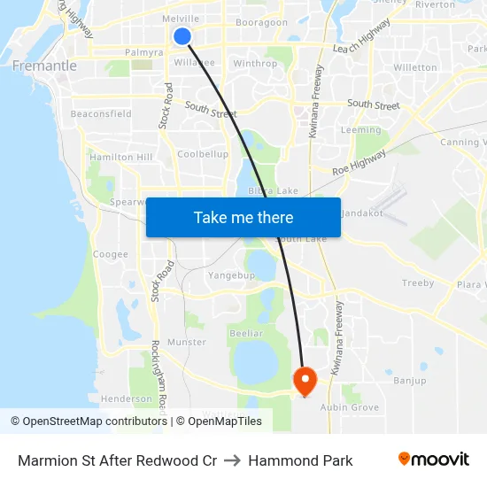 Marmion St After Redwood Cr to Hammond Park map