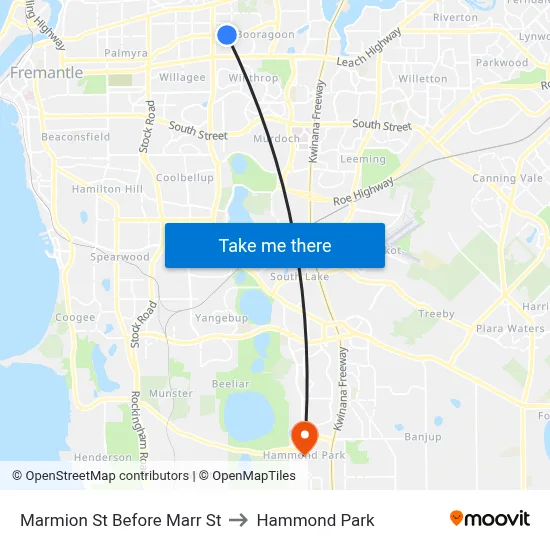 Marmion St Before Marr St to Hammond Park map