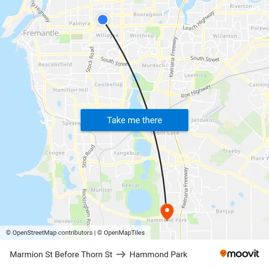 Marmion St Before Thorn St to Hammond Park map