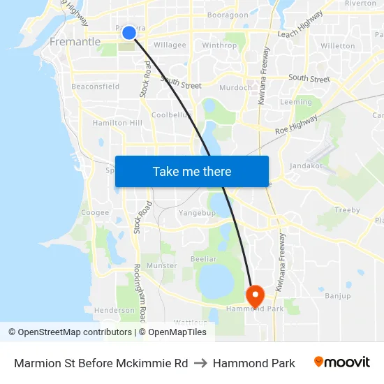 Marmion St Before Mckimmie Rd to Hammond Park map