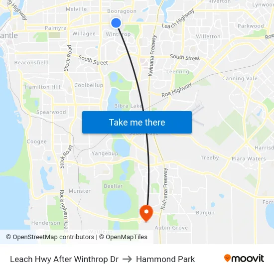 Leach Hwy After Winthrop Dr to Hammond Park map