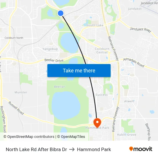 North Lake Rd After Bibra Dr to Hammond Park map