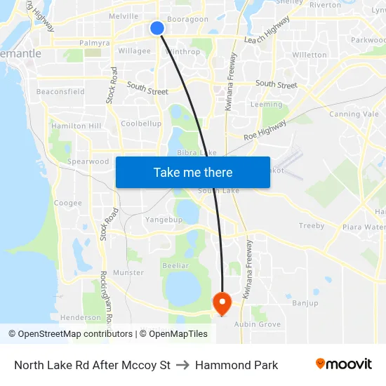 North Lake Rd After Mccoy St to Hammond Park map