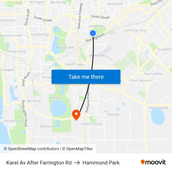 Karel Av After Farrington Rd to Hammond Park map