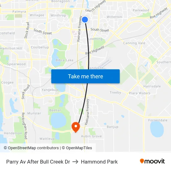 Parry Av After Bull Creek Dr to Hammond Park map