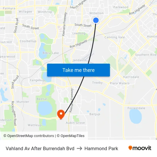 Vahland Av After Burrendah Bvd to Hammond Park map