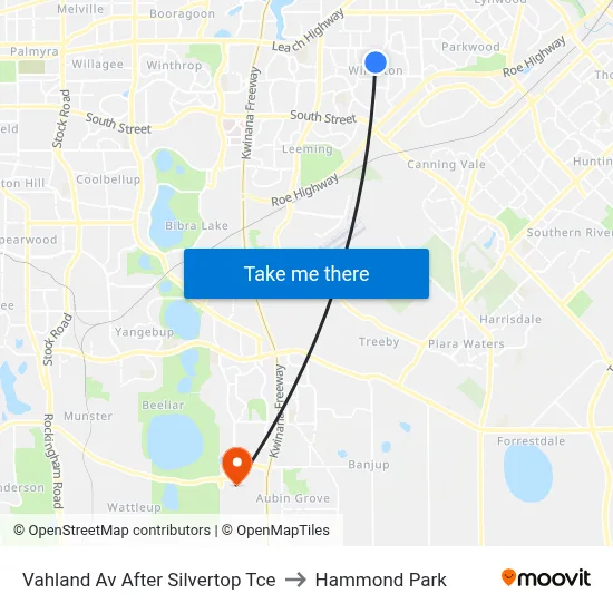 Vahland Av After Silvertop Tce to Hammond Park map