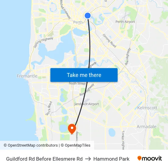 Guildford Rd Before Ellesmere Rd to Hammond Park map