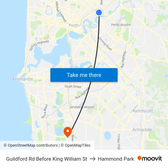 Guildford Rd Before King William St to Hammond Park map