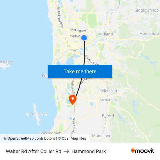 Walter Rd After Collier Rd to Hammond Park map