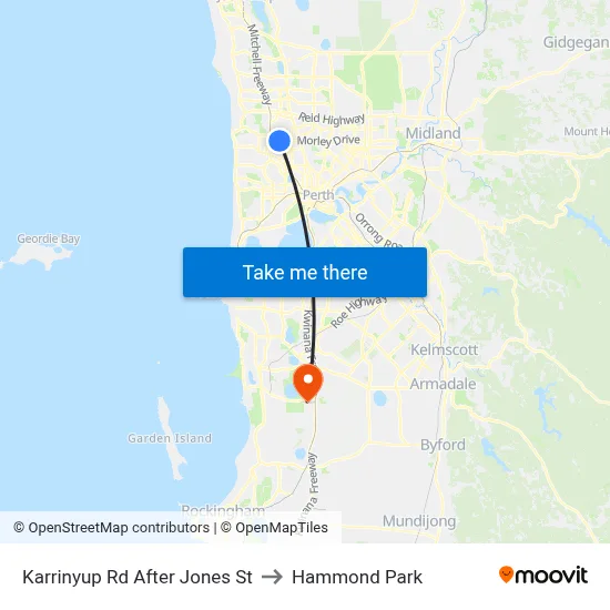 Karrinyup Rd After Jones St to Hammond Park map