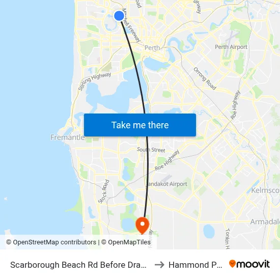 Scarborough Beach Rd Before Drake St to Hammond Park map